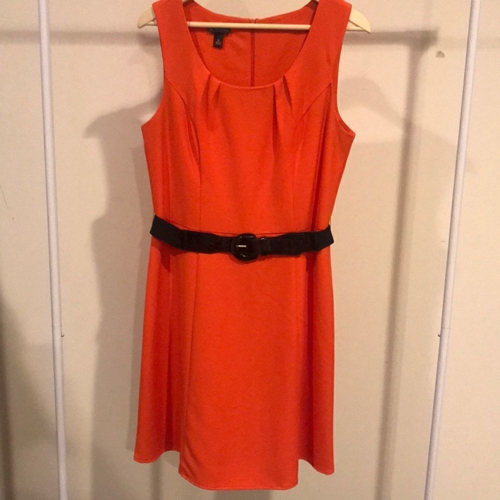 New Directions Red Dress w Black Belt - Size 10